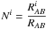 \hbox{$N^i=\dfrac{R_{AB}^i}{R_{AB}}$}