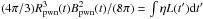 \hbox{$(4\pi/3)R^3_{\rm pwn}(t)B^2_{\rm pwn}(t)/(8\pi)=\int\eta L(t'){\rm d}t'$}
