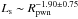 \hbox{$ L_{\rm s} \sim R_{\rm pwn}^{-1.90 \pm 0.75}$}