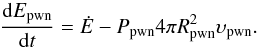 \appendix \setcounter{section}{1} \begin{equation} \label{A2} \frac{{\rm d}E_{\rm pwn}}{{\rm d}t} = \dot{E} - P_{\rm pwn} 4\pi R_{\rm pwn}^2 \upsilon_{\rm pwn}. \end{equation}
