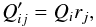 \begin{equation} Q'_{ij} = Q_{i} r_{j} \label{eq:Qij_cals} , \end{equation}