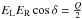 \hbox{$E_{\mathrm{L}}E_{\mathrm{R}}\cos{\delta}=\frac{Q}{2}$}