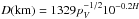 \hbox{$D(\textrm{km}) = 1329 p_V^{-1/2} 10^{-0.2 H}$}
