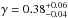 \hbox{$\gamma = 0.38_{-0.04}^{+0.06}$}