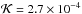 \hbox{${\cal K}=2.7\times10^{-4}$}