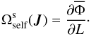 \begin{equation} \Omega^{\rs}_{\rm self} (\bm{J}) = \frac{\partial \oP}{\partial L} \cdot \label{def_Omega_self} \end{equation}