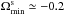 \hbox{${ \Omega^{\rs}_{\rm min} \simeq - 0.2 }$}