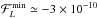 \hbox{${ \mathcal{F}_{L}^{\rm min} \simeq - 3 \times 10^{-10} }$}