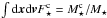 \hbox{${ \int \rd \bm{x} \rd \bm{v} \Fsc = M_{\star}^{\rc}/M_{\star} }$}