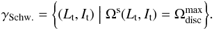\begin{equation} \gamma_{\rm Schw.} = \bigg\{ (L_{\rt} , I_{\rt}) \; \big| \; \Omega^{\rs } (L_{\rt} , I_{\rt}) = \Omega^{\rm max}_{\rm disc} \bigg\} . \label{def_barrier} \end{equation}