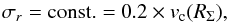 \begin{equation} \sigma_{r} = \text{const.} = 0.2 \times v_{\rc} (R_{\Sigma}) , \label{choice_sigma_r} \end{equation}