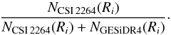 \begin{equation} \frac{N_{\rm CSI\,2264}(R_i)}{N_{\rm CSI\,2264}(R_i)+N_{\rm GESiDR4}(R_i)}\cdot \end{equation}