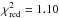 \hbox{$\chi^{2}_{\rm red}=1.10$}