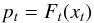 \appendix \setcounter{section}{1} \begin{equation} p_{t} = F_{t}(x_{t}) \end{equation}