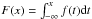 \hbox{$F(x) = \int_{- \infty}^{x}f(t){\rm d}t$}