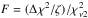 \hbox{$F = ({\Delta\chi^2/\zeta})/{\chi_{\nu2}^2}$}