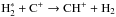 \hbox{$\mathrm{H_2^*+C^+}\rightarrow\mathrm{CH^+ + H_2}$}