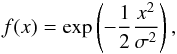 \appendix \setcounter{section}{2} \begin{eqnarray} f(x) =\exp\left(-\frac{1}{2}\frac{x^{2}}{\sigma^{2}}\right),\label{eq:gauss_unitamp} \end{eqnarray}