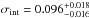 \hbox{$\sigma_{\rm int} = 0.096_{-0.016}^{+0.018}$}