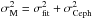 \hbox{$\sigma_{\rm M}^2 = \sigma_{\rm fit}^2 + \sigma_{\rm Ceph}^2$}