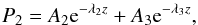 \begin{equation} P_2 = A_2 {\rm e}^{-\lambda_2z} + A_3 {\rm e}^{-\lambda_3z}, \label{eq:3.2.1} \end{equation}