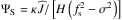 \hbox{$ \Psi_{\rm S} = \kappa \pv{J}/\left[ H \left( f_{\rm s}^2 - \sigma^2 \right) \right] $}