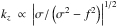 \hbox{$ k_z \ \propto \ \left| \sigma/\left( \sigma^2 - f^2 \right) \right|^{1/2} $}