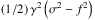 \hbox{$ \left( 1/2 \right) \gamma^2 \left( \sigma^2 - f^2 \right) $}