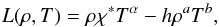 \begin{equation} L(\rho, T) = \rho \chi^{*}T^{\alpha}- h \rho^a T^b \label{heatloss} , \end{equation}