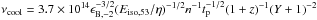 \hbox{$\nu_{\rm cool}=3.7\times10^{14}\epsilon_{\rm B,-2}^{-3/2}(E_{\rm iso,53}/\eta)^{-1/2}n^{-1}t_{\rm p}^{-1/2}(1+z)^{-1}(Y+1)^{-2}$}