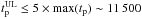 \hbox{$t_{\rm p}^{\rm UL}\le 5\times \max(t_{\rm p})\sim11\,500$}