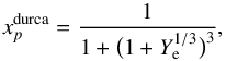 \begin{equation} x_p^{\rm durca} = \frac{1}{1 + \big(1 + Y_{\rm e}^{1/3}\big)^3} , \label{durca} \end{equation}