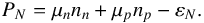\begin{equation} P_N = \mu_n n_n + \mu_p n_p - \varepsilon_N . \label{EOS-beta} \end{equation}
