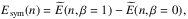 \hbox{$E_{\rm sym}(n) = \widetilde{E}(n,\beta=1) - \widetilde{E}(n,\beta=0),$}