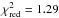 \hbox{$\chi^2_\mathrm{red}=1.29$}