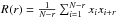 \hbox{$R(r)=\frac{1}{N-r}\sum_{i=1}^{N-r}x_{i}x_{i+r}$}