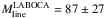 \hbox{$M_{\rm line}^{\rm LABOCA}=87\pm27$}