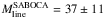 \hbox{$M_{\rm line}^{\rm SABOCA}=37\pm11$}