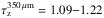 \hbox{$\tau_{\rm z}^{350\,\mu {\rm m}}=1.09{-}1.22$}