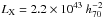 \hbox{$L_{\rm X} = 2.2 \times 10^{43}\ h_{70}^{-2}$}