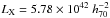 \hbox{$L_{\rm X}=5.78 \times 10^{42}\ h_{70}^{-2}$}