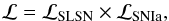 \begin{equation} \label{eq:liks} \mathcal{L}=\mathcal{L}_{\rm SLSN}\times \mathcal{L}_{\rm SNIa}, \end{equation}