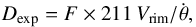 \begin{equation} \label{eq:rim.shock} D_{\rm exp} = F\times 211\, V_{\rm rim}/\dot{\theta}, \end{equation}