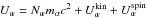\hbox{$U_\alpha=N_\alpha m_\alpha c^2 + U_\alpha^\mathrm{kin}+U_\alpha^\mathrm{spin}$}
