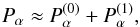\appendix \setcounter{section}{2} \begin{equation} P_\alpha \approx P_\alpha^{(0)} + P_\alpha^{(1)} , \end{equation}