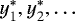 $y^*_1, y^*_2, \ldots$
