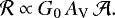 \begin{equation*} \mathcal{R} \propto G_0 \,A_{\textrm{V}} \,\mathcal{A} .\end{equation*}