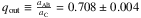 \hbox{$q_{\rm out} \equiv \frac{a_{\rm AB}}{a_{\rm C}} = 0.708 \pm 0.004$}