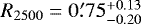 $R_{2500}=0\farcm75_{-0.20}^{&#x002B;0.13}$
