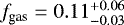 $f_{\textrm{gas}} = 0.11_{-0.03}^{&#x002B;0.06}$
